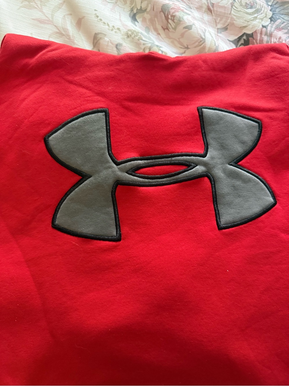 Men’s Under Armour Red Hoodie with Gray Logo